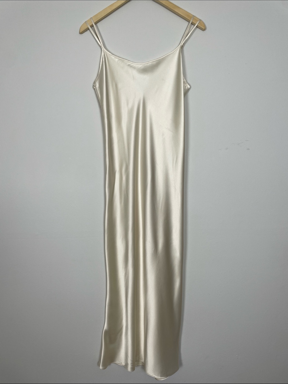 Vintage Cacique Paris Ivory Satin Spaghetti Strap Slip Dress.M